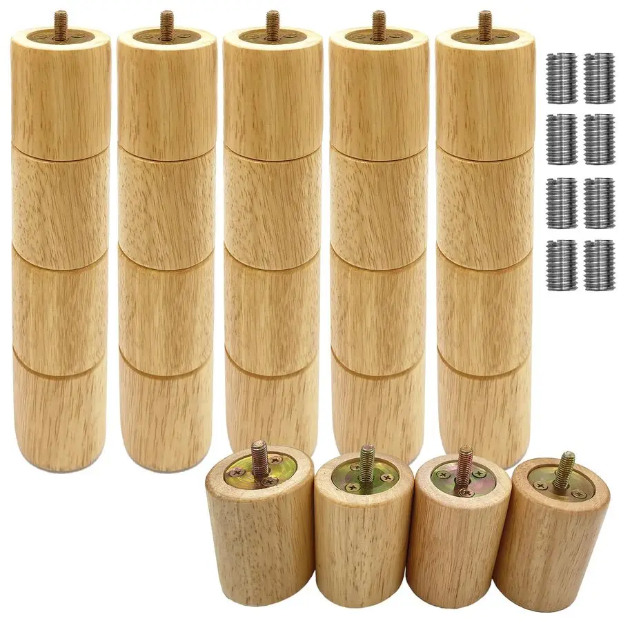 

Дюймовые 6-комп. деревянные регулируемые опорные ножки для каркаса кровати, совместимые с резьбой M8 M10, мебель, диван, стол, шкаф, сменные ножки