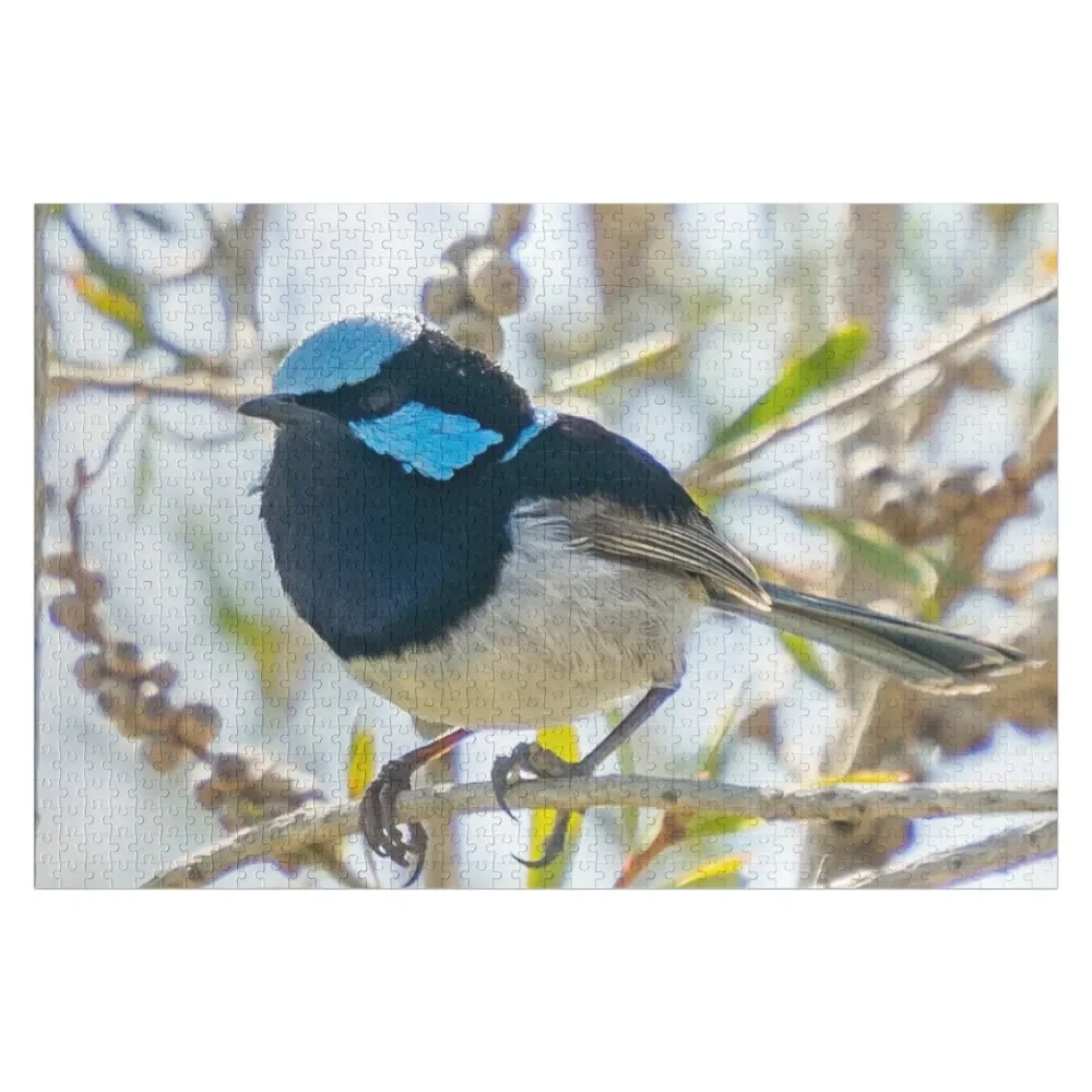 

Superb fairy wren portrait (side) Jigsaw Puzzle Custom Child Wood Photo Personalized Puzzle