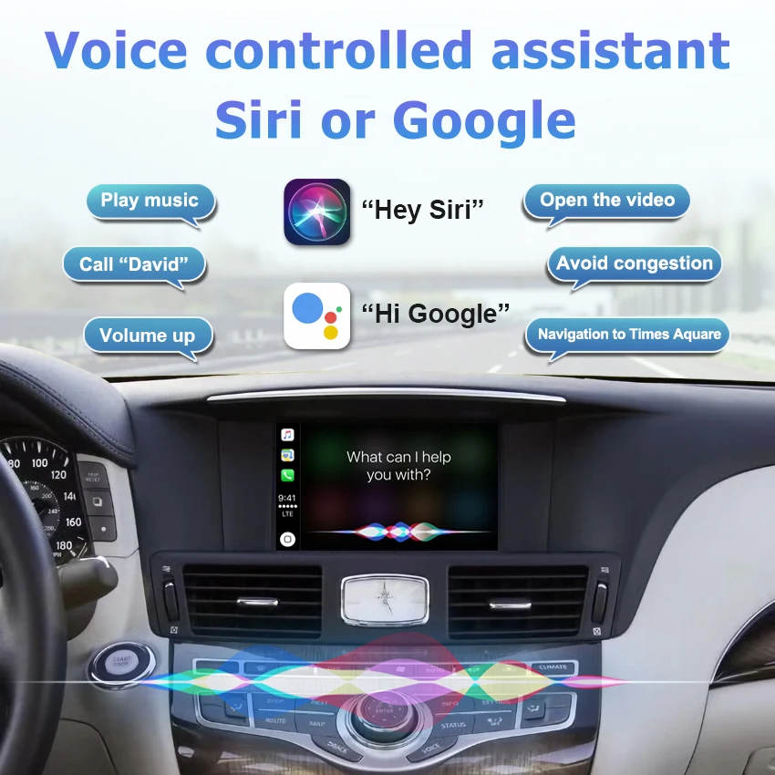 Wireless CarPlay for Infiniti M Series 2009-2012, Radio Car DVD Player Navigation Mirror Link Function Android Auto DIY Decoder