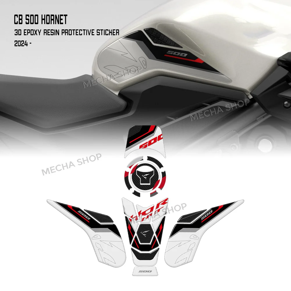 

Side Tank 3D Stickers for CB500 Hornet 2024 2025 2026 Accessories 3D Resin Decal Kit Protection