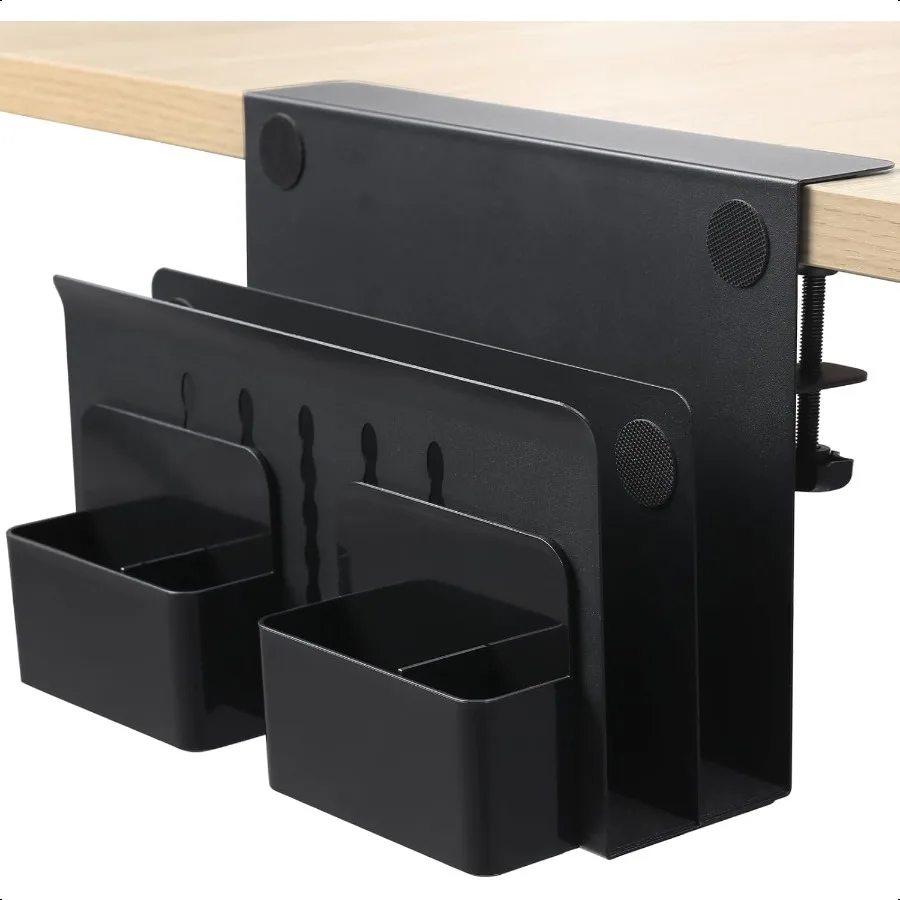 

Desk Side Storage Under Desk Laptop Mount Table Side Hanging File Organizer No Drill Clamp On Cable Management Tray Laptop Hold