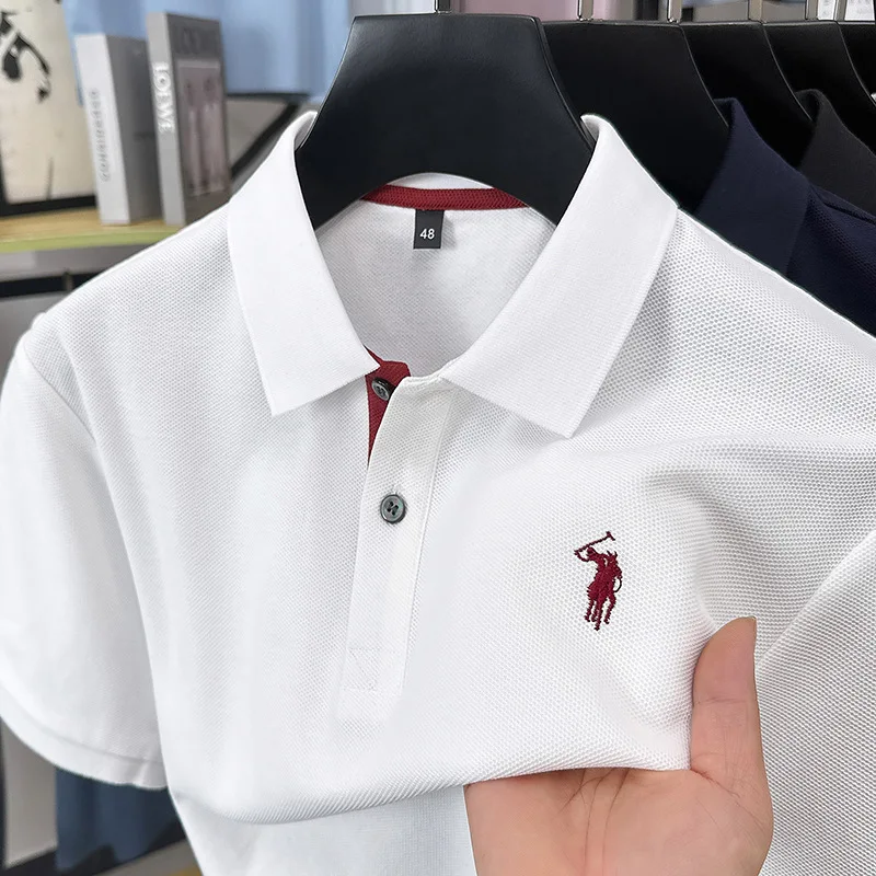 

Роскошные бренды 100% Хлопок Короткие рукава Polo рубашки мужские высококачественные модные пони вышивка летом комфорт бизнес отдых новая футболка Paul