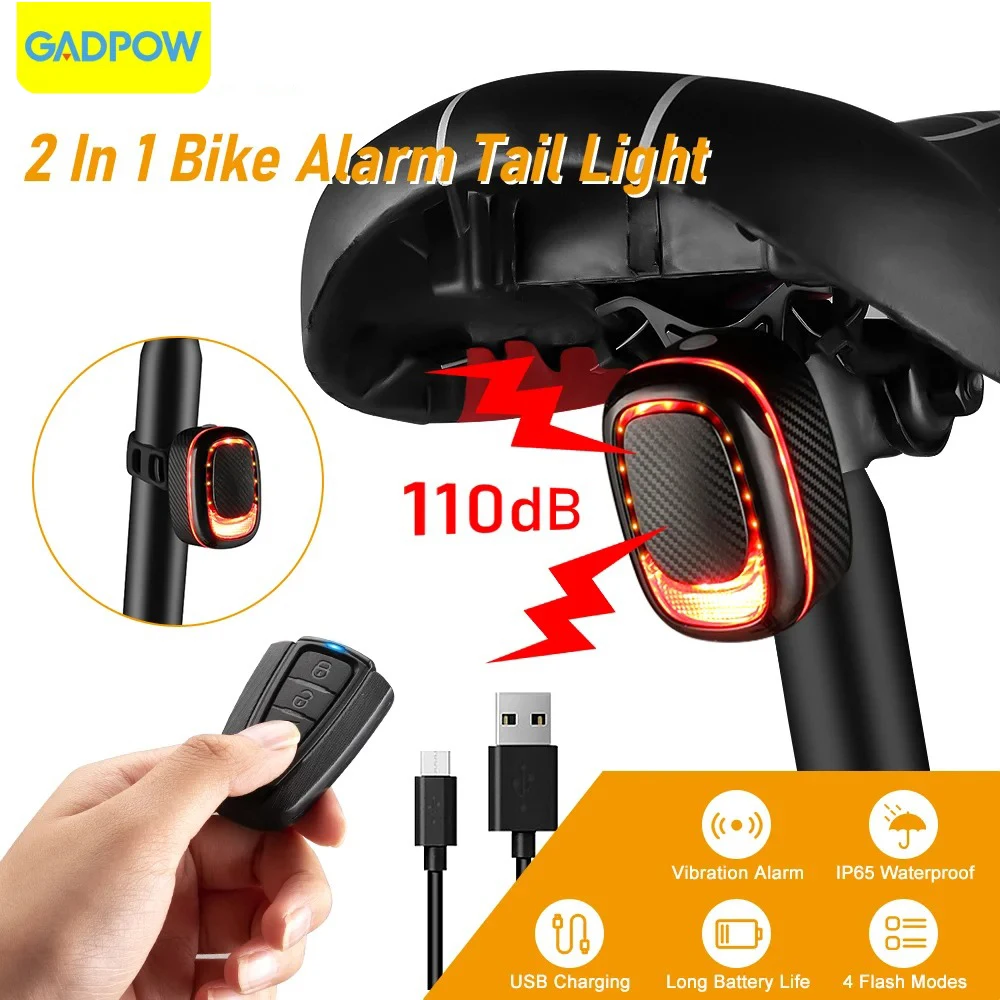 Gadpow Automatic car alarm, brake light imitation carbon fiber 115 decibel waterproof and loss proof