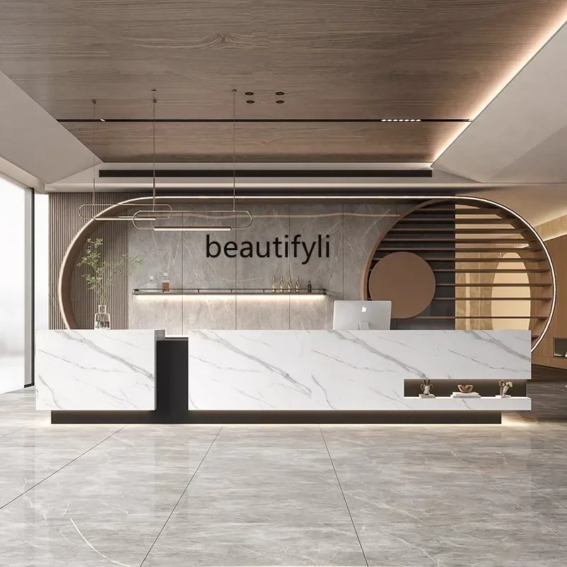 

smt14 ss newImitation Marble Beauty Salon Front Desk Sales Department Bar Clothing Store Cashier Hotel Reception Desk
