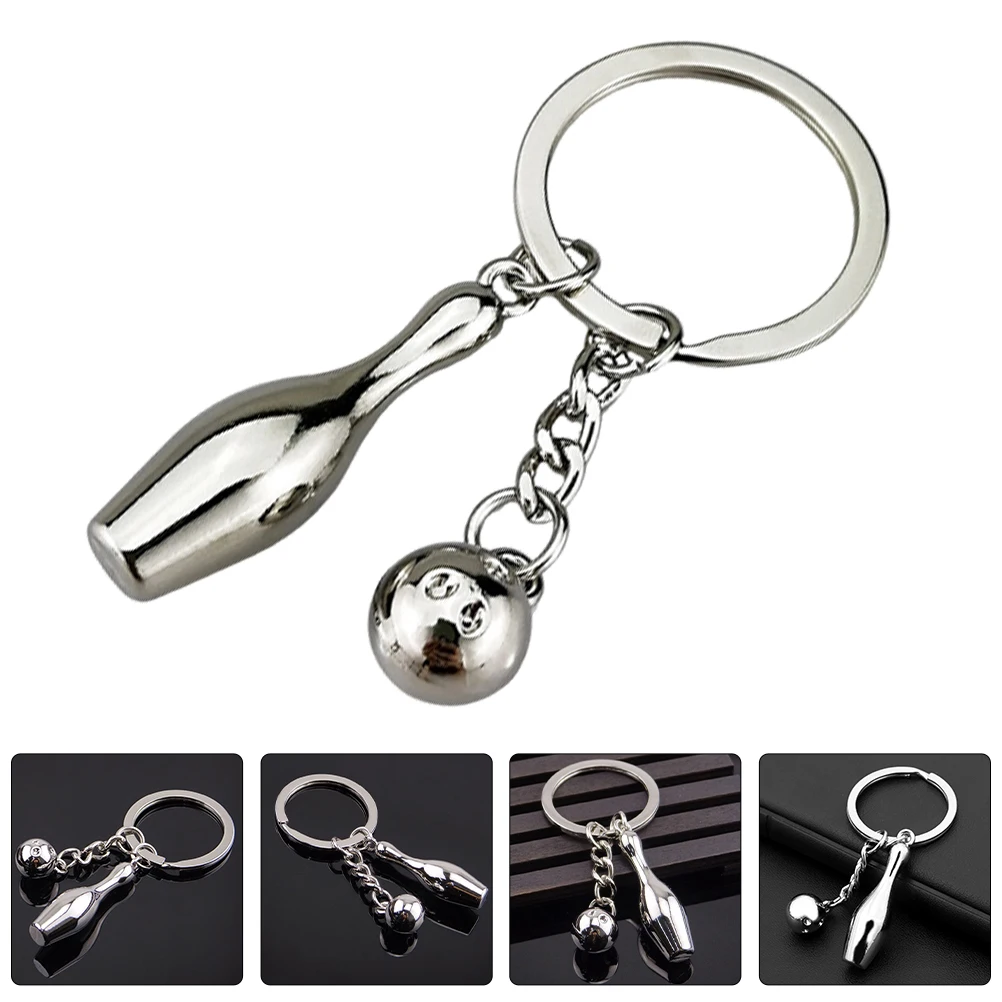 

3Pcs Mini Bowling Keychain Pendants Lifelike Shape Exquisite Detail Novel Design Sports Themed Creative Accessories