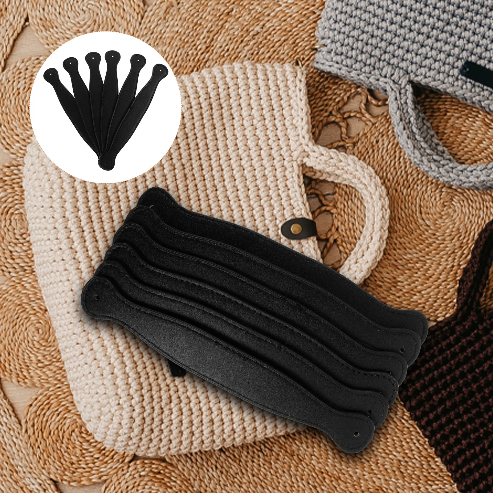 

6pcs Bag Handles End Holes Diy Tote Repairing Replacement Luggage Handle For Handbag Purse Making Supplies Suitcase Grip