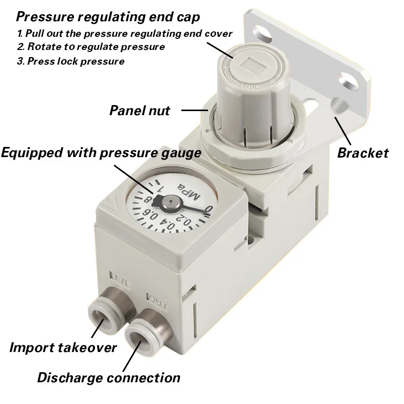 Micro pressure regulating valve ARM10-10F2-06-08-18-20BG pneumatic small modular pressure reducing valve