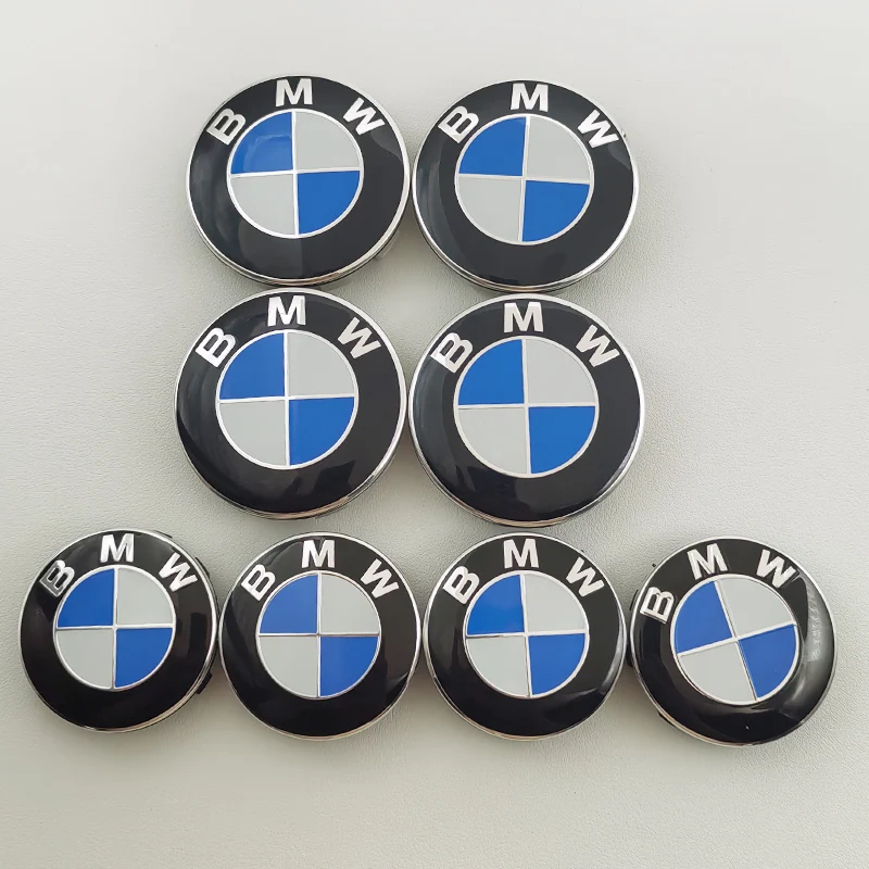 4pcs Blue White 56MM 68MM Car Wheel Center Hup Caps Wheel Cover For BMW E36 E39 E46 E60 E90 E90 F10 F30 G20 G21 G30 G11 F15 X5