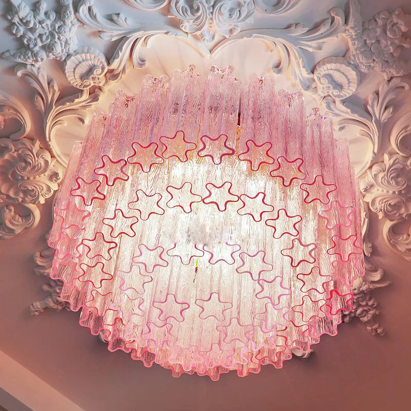 

Розовая красота, французский дизайн, светодиодный потолочный светильник с регулируемой яркостью, люстра, подвесные светильники, блестящие лампы Lamparas De Techo для столовой