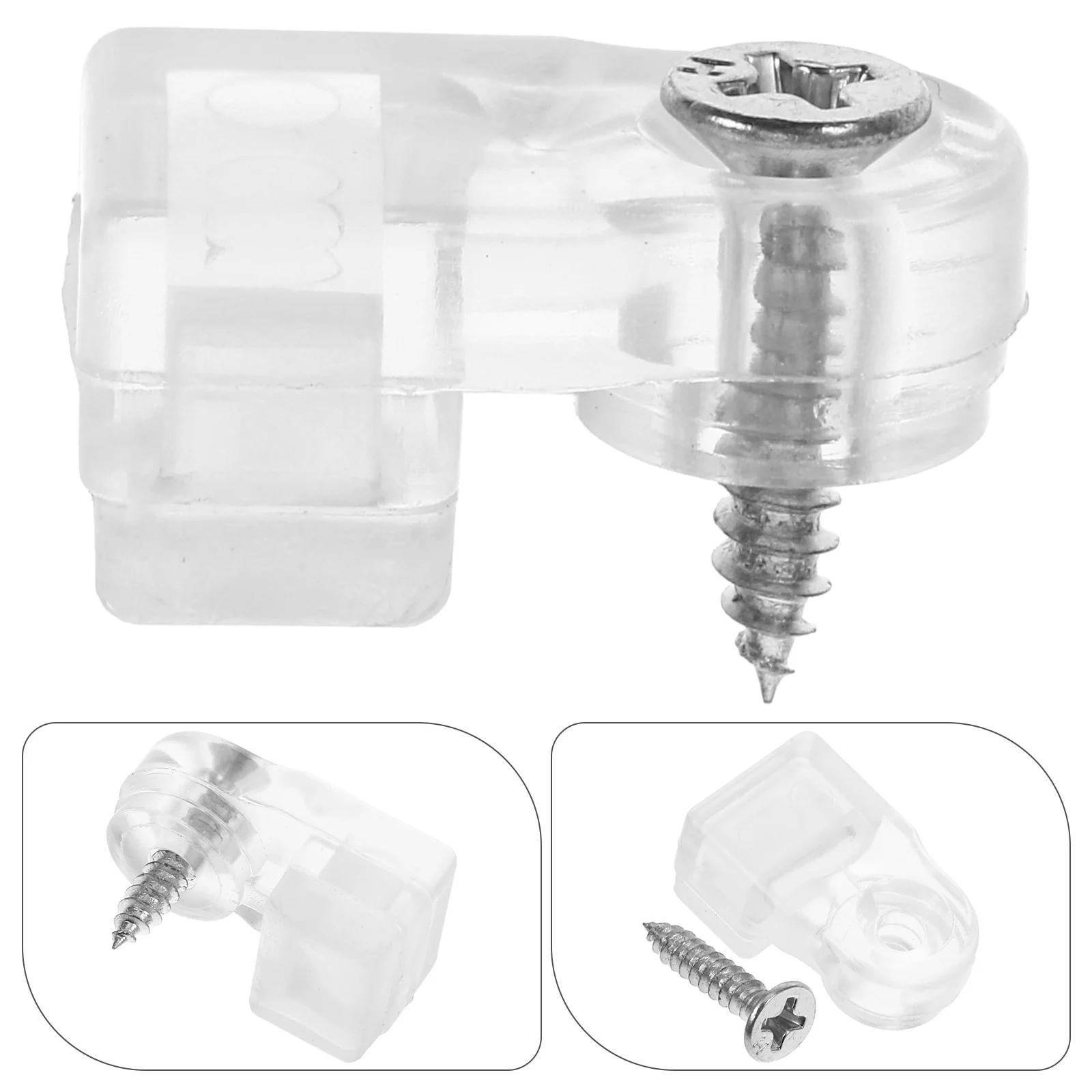 

50Pcs Cabinet Glass Retainer Clips Mirror Fixing Hardware Transparent Secure Clamp for Door Frame Installation