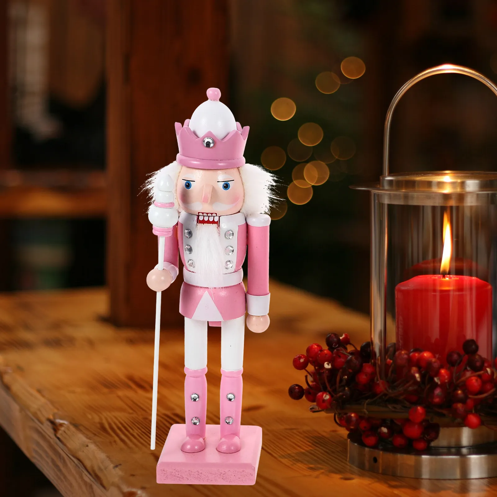 

Набор из 4 деревянных кукол-Щелкунчиков: Рождественский декор, солдатики, настольные украшения для дома, офиса, вечеринок, праздничный подарок из дерева