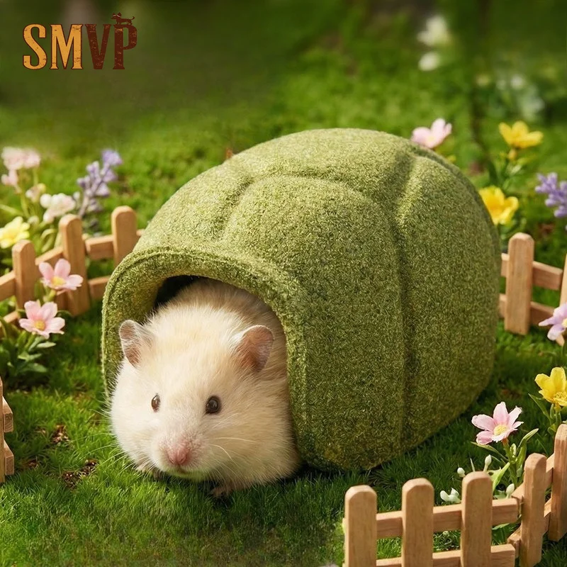 Hamster Turtle‑Shell Grass Hideout Nest Natural Chewable Toy Forest Style Habitat Decoration Shelter for Golden Bear Small Pets