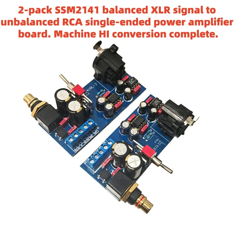 

2pcs Ssm2141 Balanced Xlr Signal To Unbalanced Rca Single-ended Power Amplifier Board Machine Hi Conversion Finished