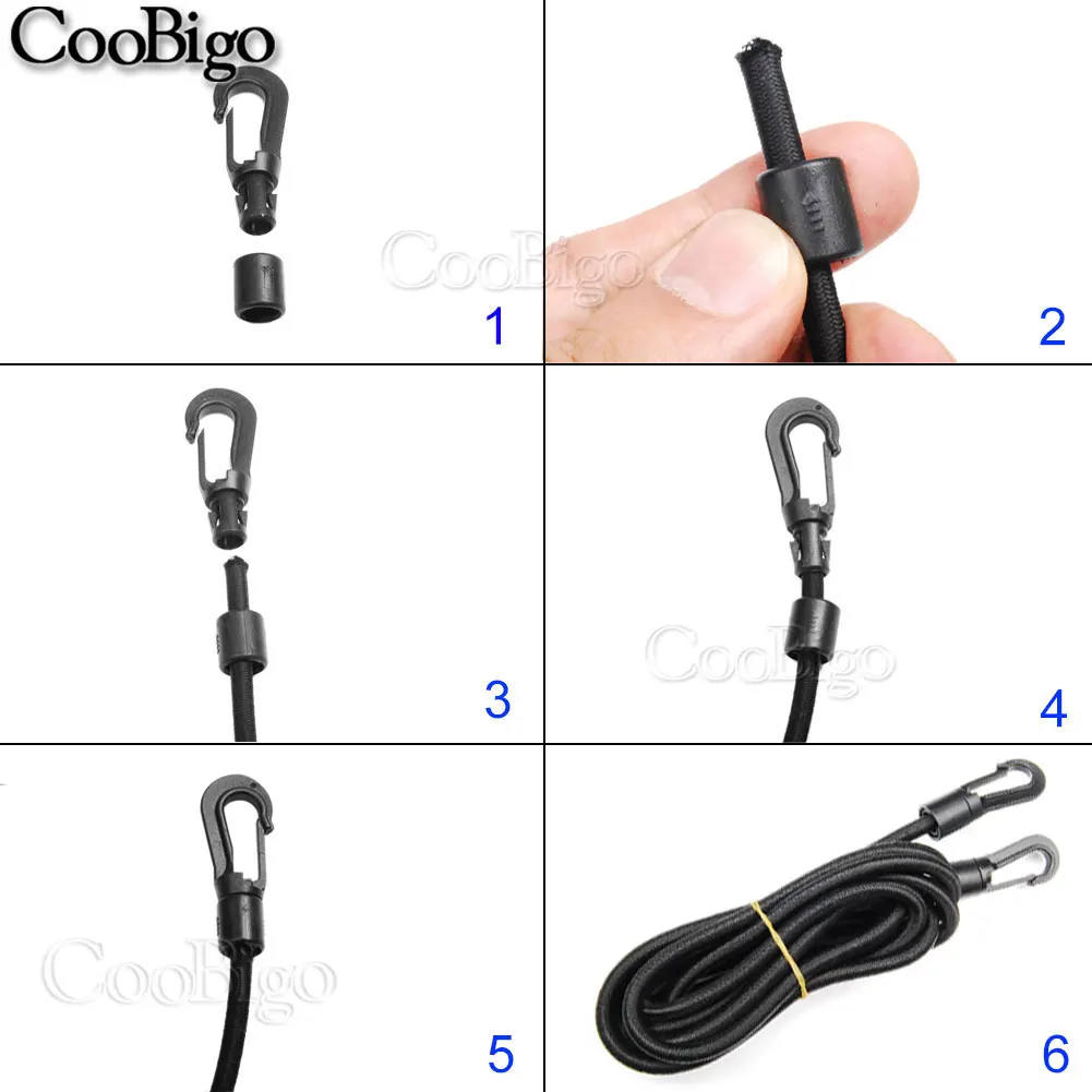 5pcs Plastic Snap Hook Buckle Bungee Shock Tie Cord Ends Lock For Outdoor Camp Clothesline Elastic Rope Hook Accessories