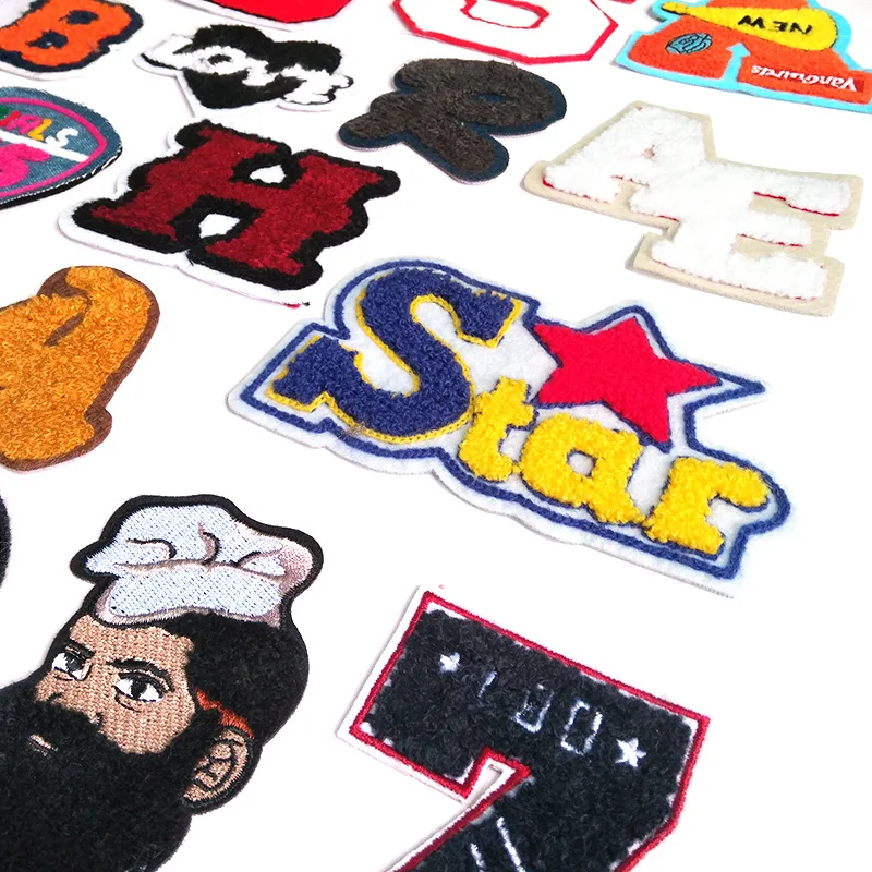 New Cartoon Towel Embroidery Letter Embroidered Patches for Backpacks Anime Patch Stickers & Patches for Children\'s Clothing DIY