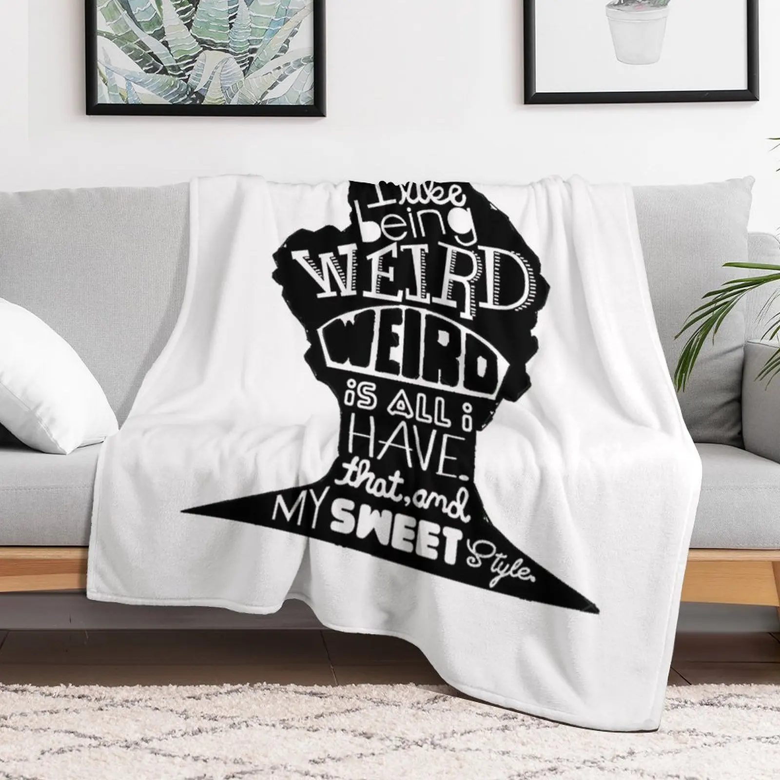 Weird Is All I Have T-Shirt Throw Blanket wednesday Moving Extra Large Throw Blankets