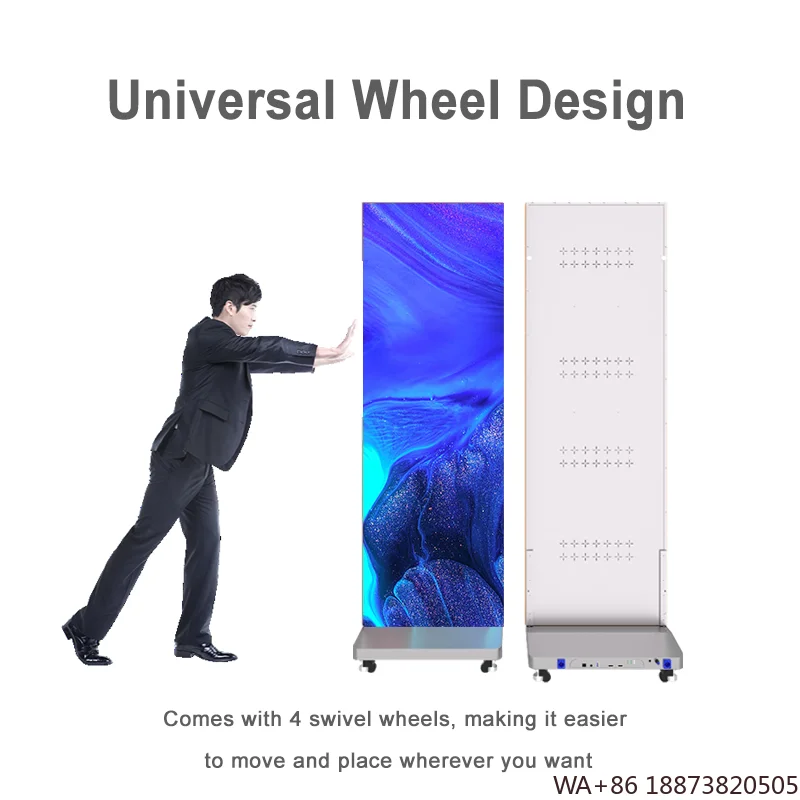 Светодиодный полноцветный 640*1920 мм внутренний наружный экран цифровой медиаплеер 82 дюйма зеркальная видеопанель Wi-Fi управление плакат дисплей