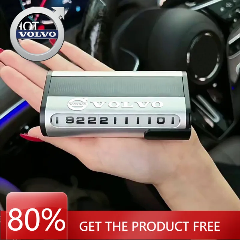 

Подстаканники Светящийся автомобильный временный парковочный номерной знак Солнечная зарядка для Volvo XC90 V90 V60 XC60 V40 EC40 EX40 S80 S60 S90 C40