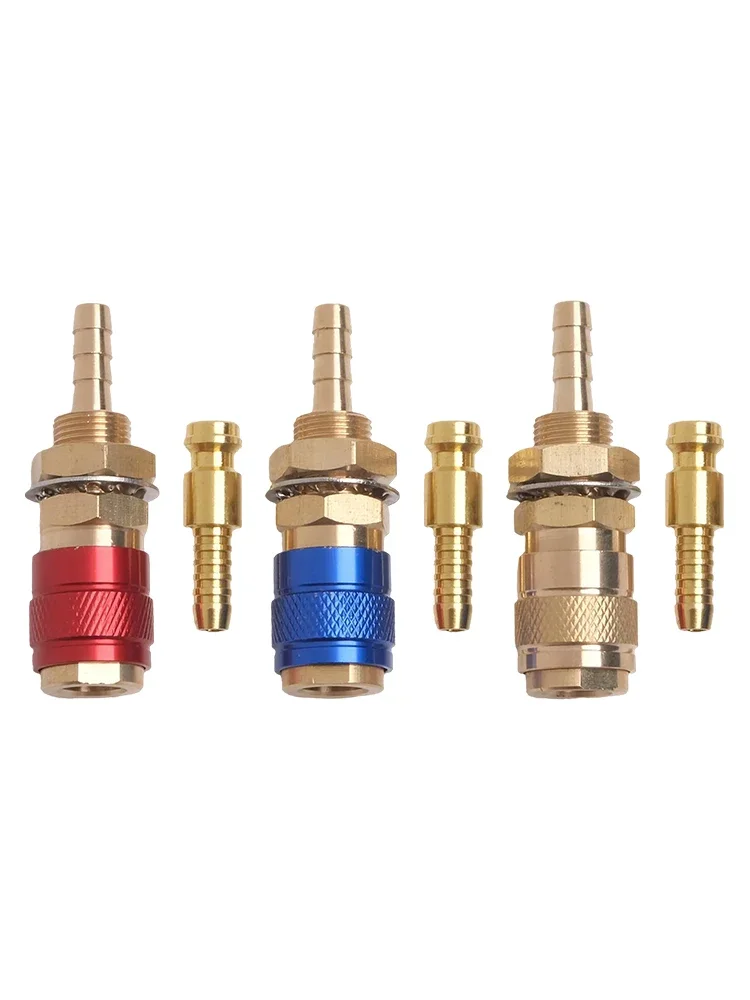 For TIG Welding Torch Models 12 18 20 27 Gas Water Quick Connector Brass Hose Fitting 6mm Inner Diameter Tube Adapter Set - view 3