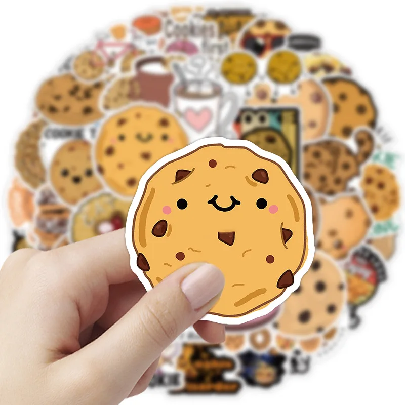 51Pcs Cartoon Cookies Stickers for Yummy Dessert Mini Diary Stickers for Stationery Scrapbook Phone Laptop Art Decal Sticker