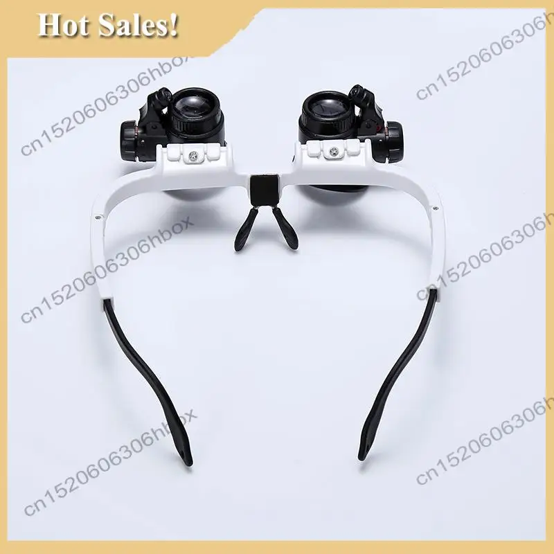 

-HOPE 8X 15X 23X Double Eye Loupe Head Wearing Repair Jeweler Watch Clock Magnifier Illuminated Magnifying Glass With LED Light