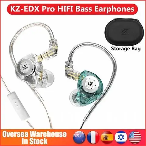 Wired In Ear Monitor Headphones Dynamic HIFI Bass Earphones Stereo Game Music Sport Noise Cancelling Headset KZ EDX PRO 3.5mm