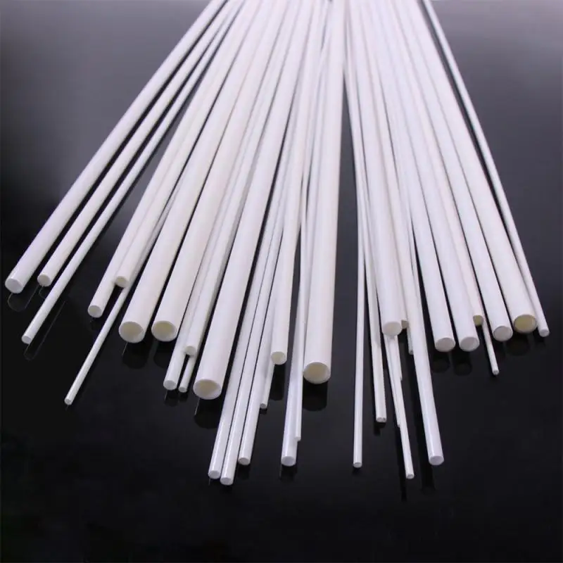 5/10/25/50pcs White ABS Round Plastic Pipe Tube Hollow Pipe OD 2/2.5/3/4/6/8mm x Length 250mm