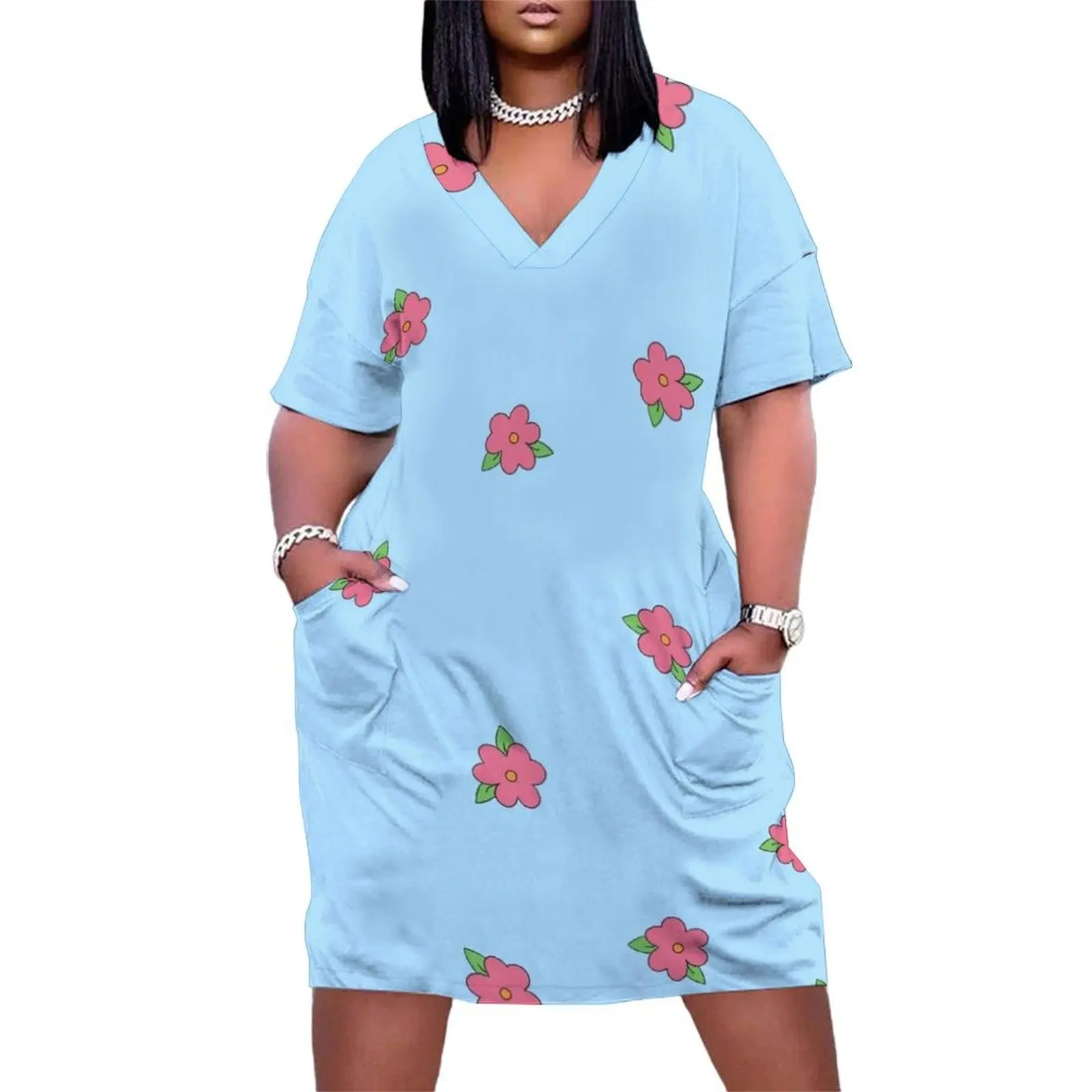 

Homer's Mumu- King Size Homer- Big Print Loose Pocket Dress long sleeve dress dress women summer dresses for special events