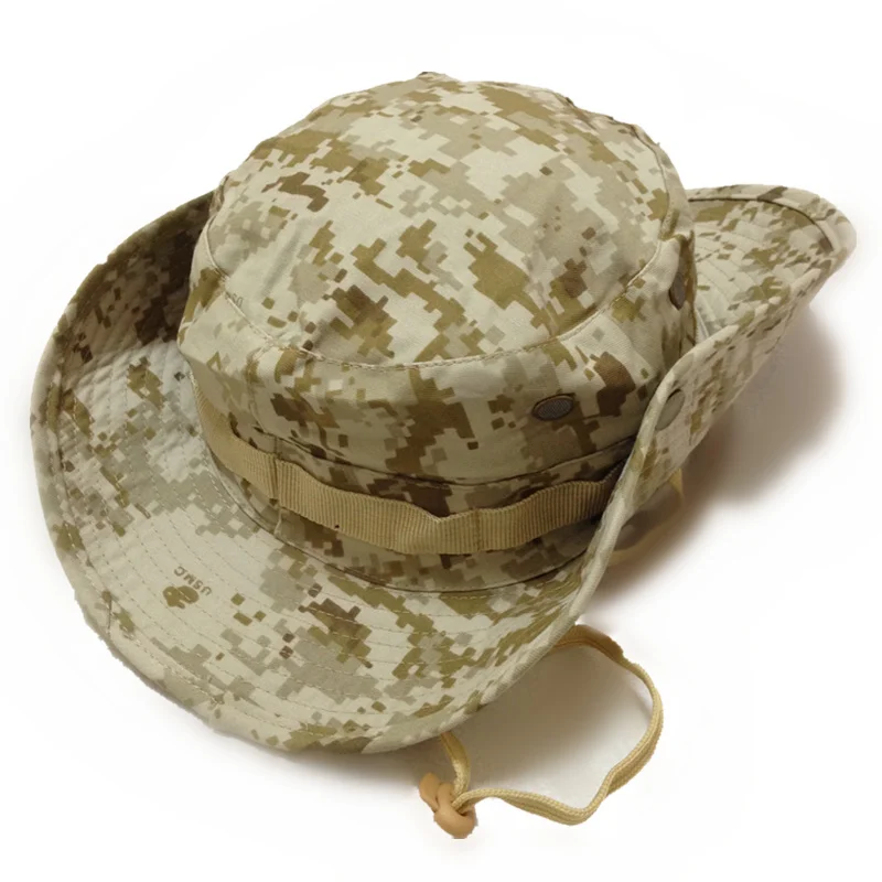 

Camo Fisherman Summer Casual Bucket Camping Hiking Travel Fishing Mountaineering Sombrero Sunshade Bonnie Hat For Women Men