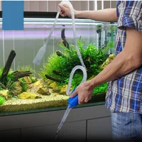 Siphon d'aquarium pour poisson précieux, aspirateur à gravier, nettoyeur de filtre à eau, pompe à siphon, changeur manuel, aspirateur sûr 3