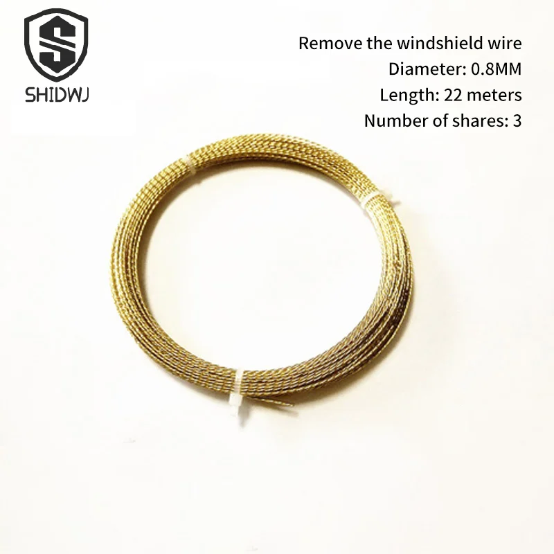 1個 0.8mm 22M 車のフロントガラス除去用ワイヤーロープ 汎用フロントガラス切断ライン ガラス除去ツール 卸売