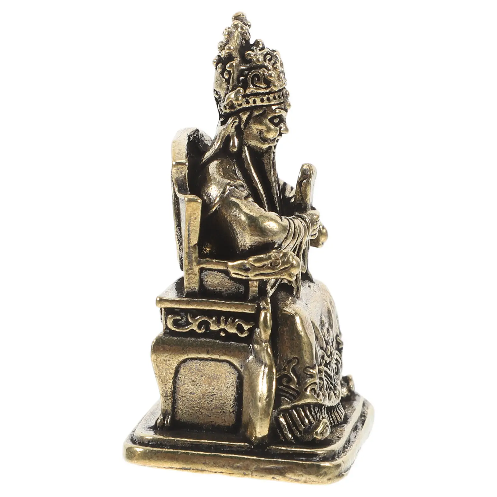 Brass God of Wealth Home Office Desk Decoration Feng Shui Sculpture Good Luck Prosperity Statue Chinese Statue view 2