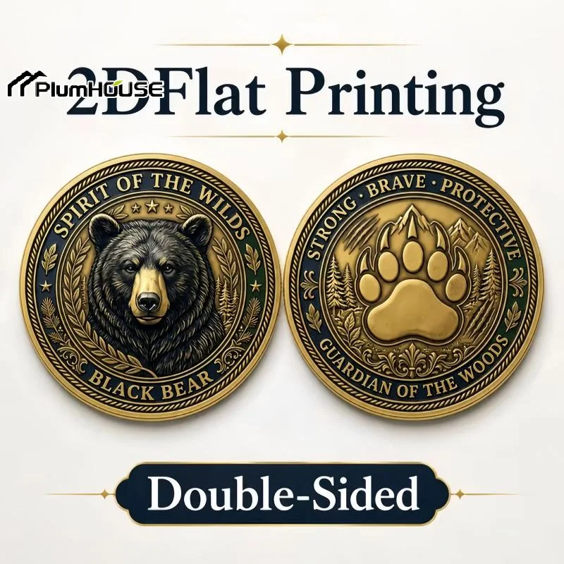 2D Colored Metal Copper Coin Cute Animals Encouragement Challenge Coins  Party Souvenir Gifts