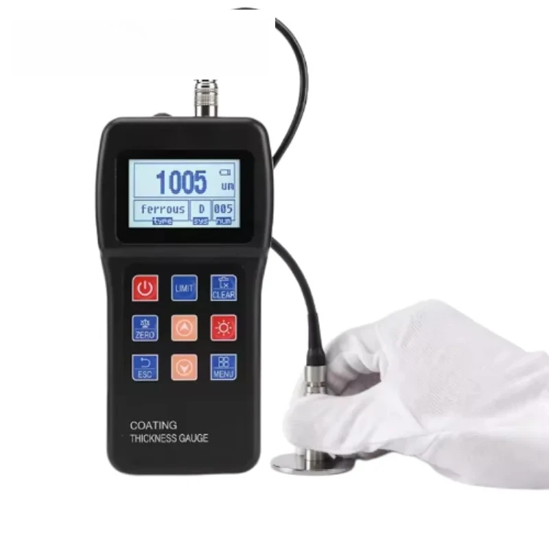 Portable Handheld ABS Coating Thickness Gauge High Accuracy Magnetic Eddy Current Technology 0.1m Resolution 5 Files