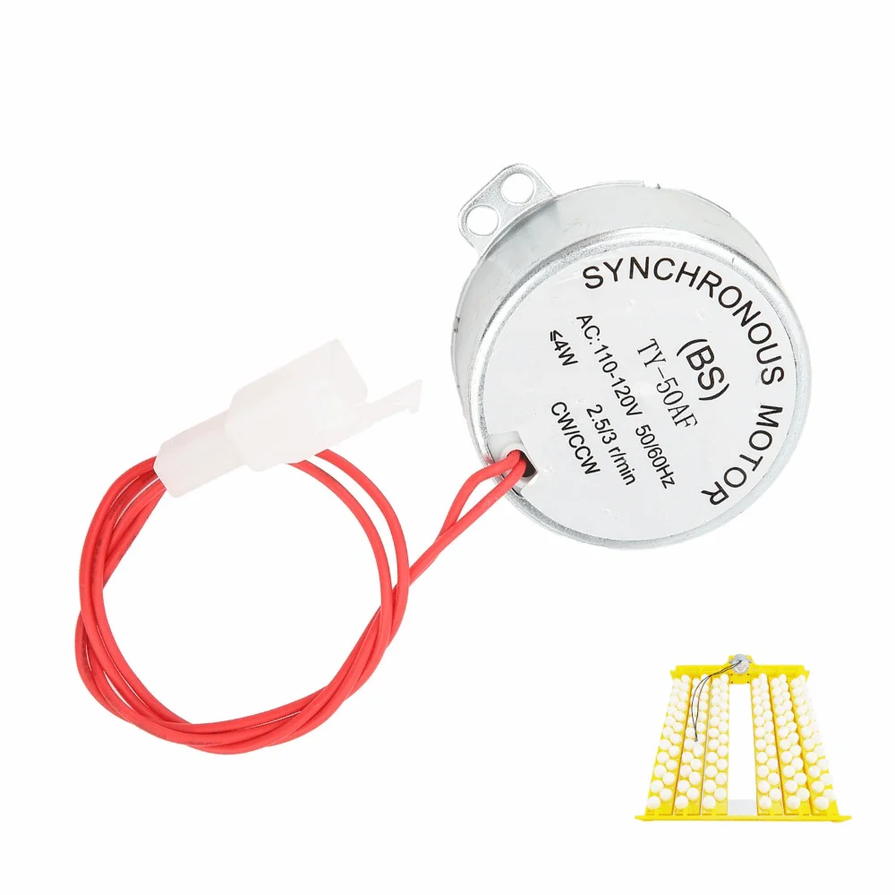 Iron Automatic Incubator Motor Silver Dual Mode CW/CCW Incubator Equipment Motor 110V Voltage 4W Power Low Speed Incubator Motor