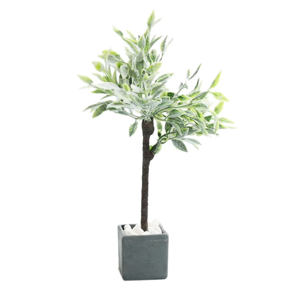 Mini Plant Miniature Potted Plants Bonsai Decoration Suitable 1:6 1:8 1:12 Accessories,Black