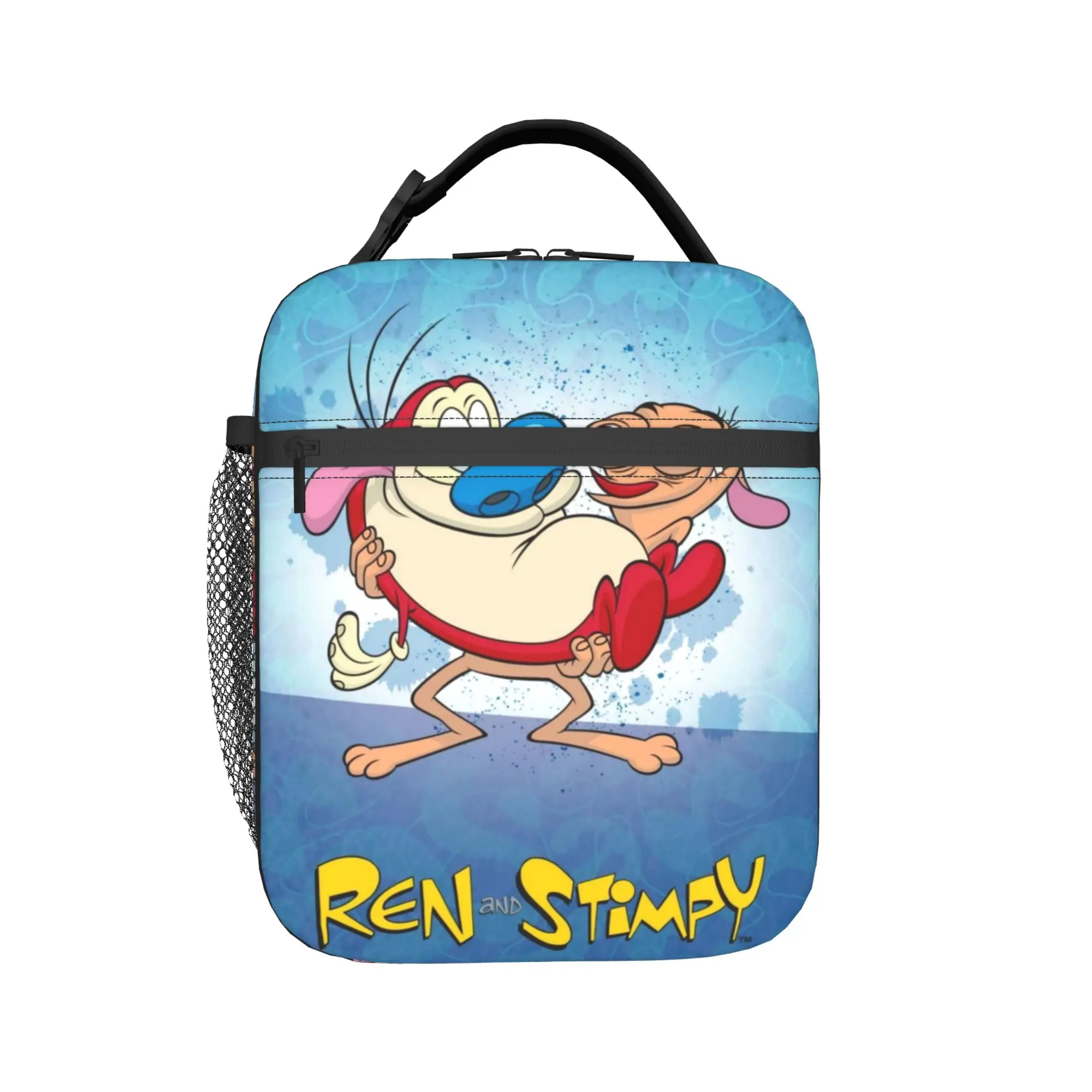  Duo Rucksack Ren & Stimpy  Insulated Lunch Bags for Men Women  Food Container Portable Cooler Thermal Lunch Box For Travel