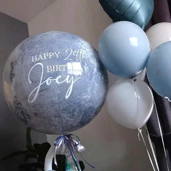 1 szt. Niestandardowe naklejki z imionami naklejka personalizowana na balony z bąbelkami Bobo w kształcie serca ślubne urodziny i bociankowe dekoracje świąteczne