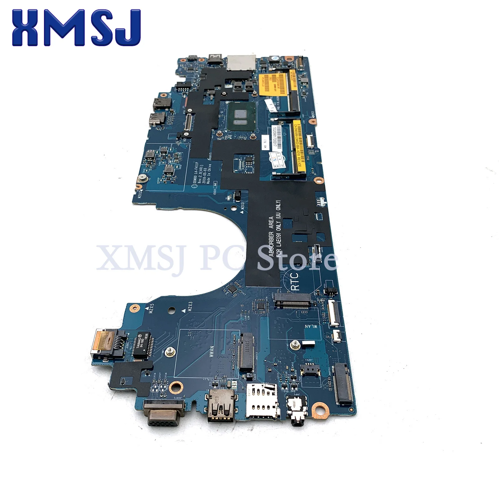 XMSJ For Dell Latitude 15 5590 Laptop Motherboard CN-04H855 0XPMY5 DDM80 LA-F411P Mainboard W/ I3 I5 I7 7th Gen Or 8th CPU