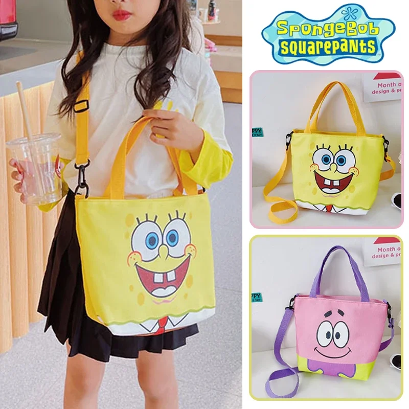 Spongebob Patrick Star Schoudertas Cartoon Anime Tote Crossbody Tassen Kinderen Schattige Handtas Grote Capaciteit Canvas Messenger Bag