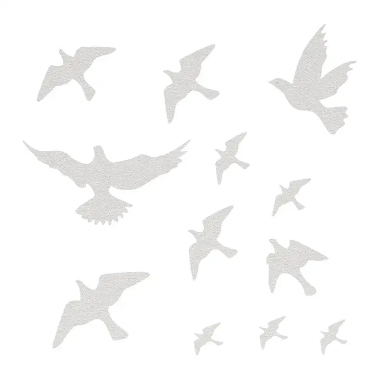 12PCS Bird Collision Prevention Sticker White PVC Window Decal Clings To Protect Wild Birds From Hitting Glass Door D2RD
