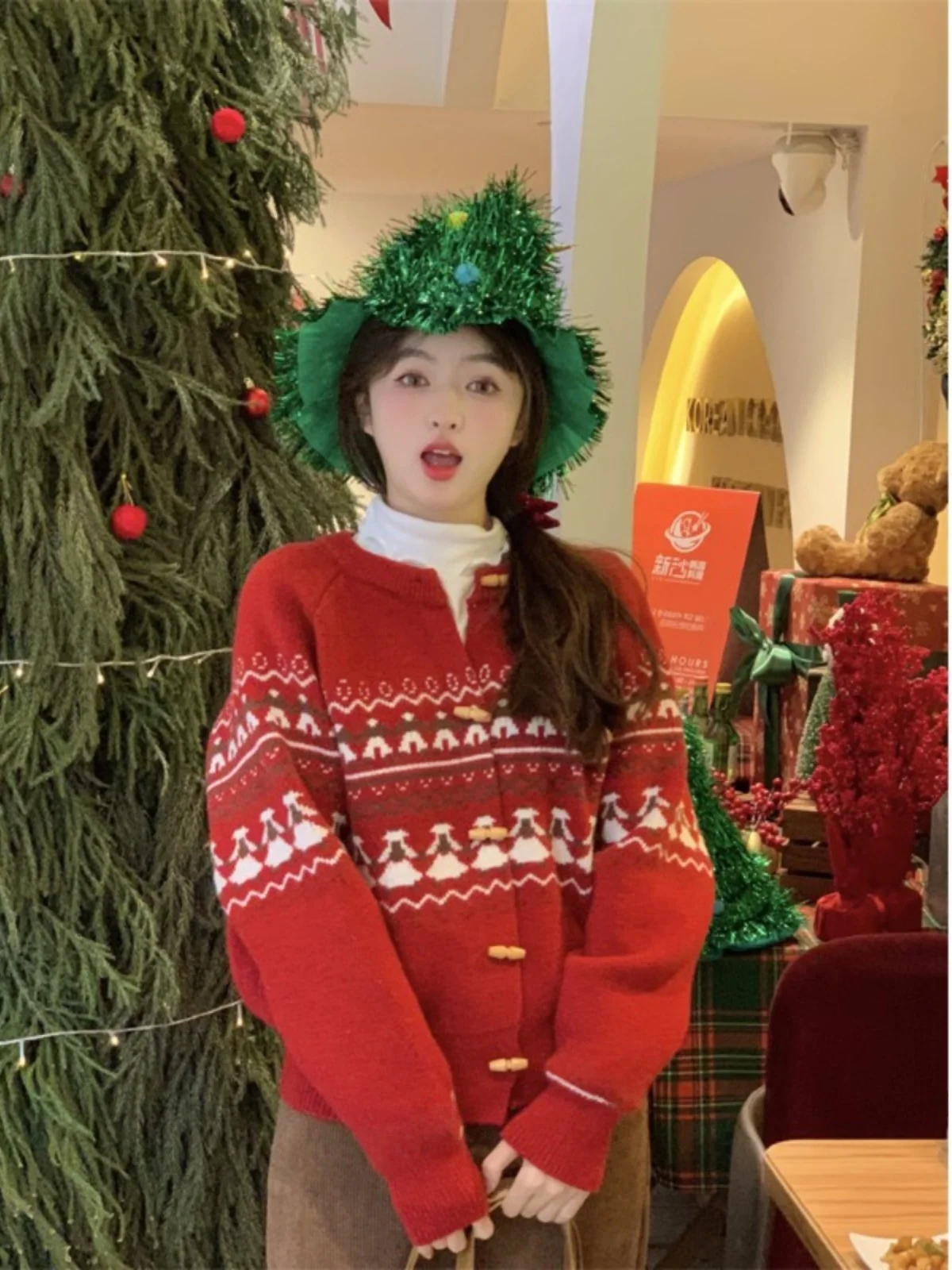 

Cisas Thiened вязаный свитер женский модный кардиган пальто с цветочным узором весна осень сезонный длинный свек круглый Ne