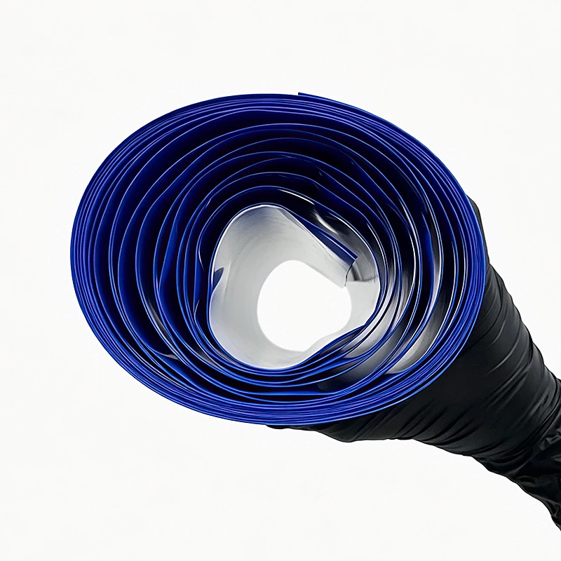 2/5/10M blue PVC heat shrink tubing, width 30-300mm, outdoor line UV resistant flame-retardant protective sleeve