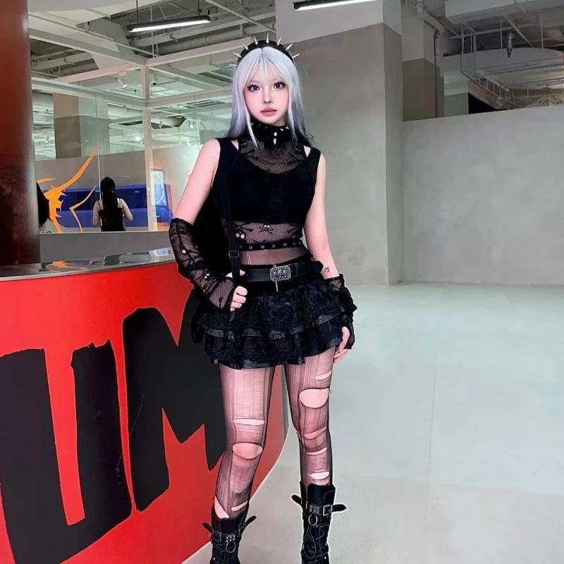 Y2k Goth Fairycore Cake Mujer Faldas Ball Gown Short Spice Girls Slim Skirts Streetwear Patchwork Small Fellow New Falda