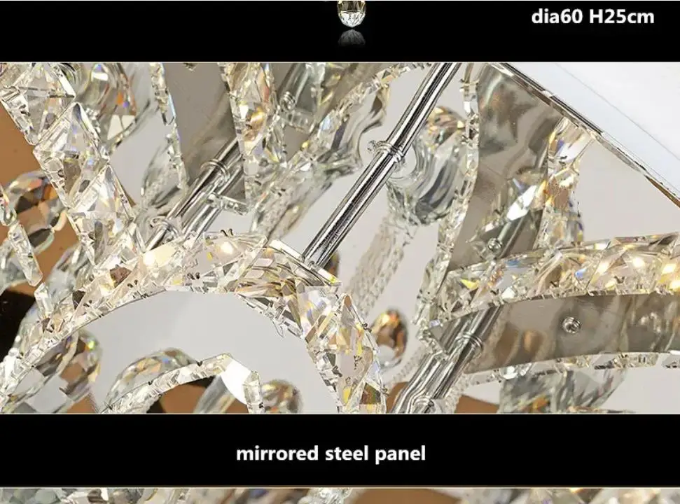 

Luxury Modern Remote Control Dimmable Lustre K9 Cristal Stainless Chrome Led Ceiling Chandelier Foyer Light