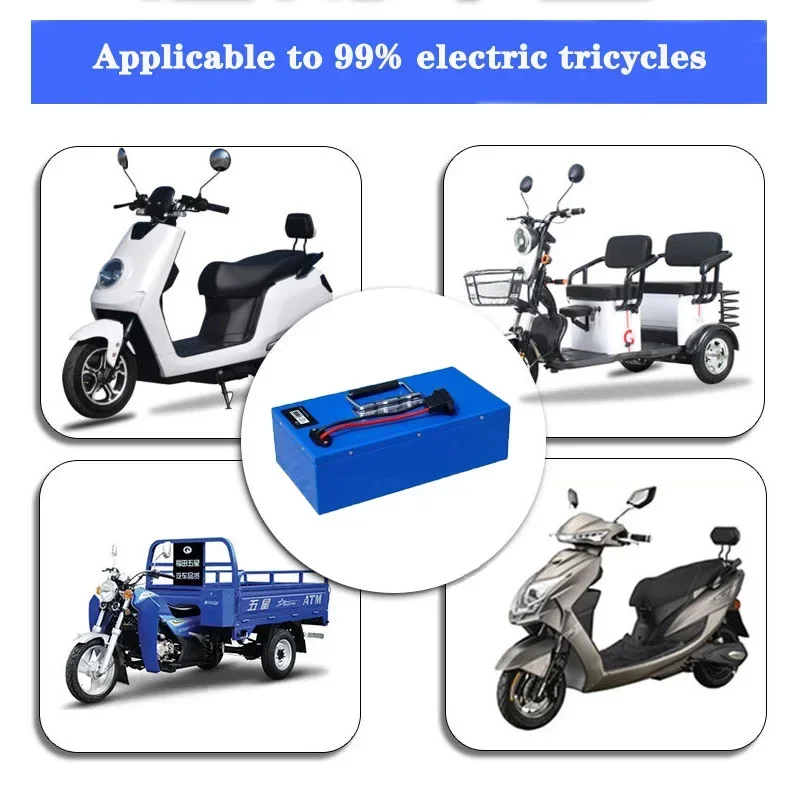 2024 New Electric Lithium Battery Pack 60V 50AH 100KM Super Capacity Motorcycle Tricycle Bicycle Ningde Era Recargables DIY Make