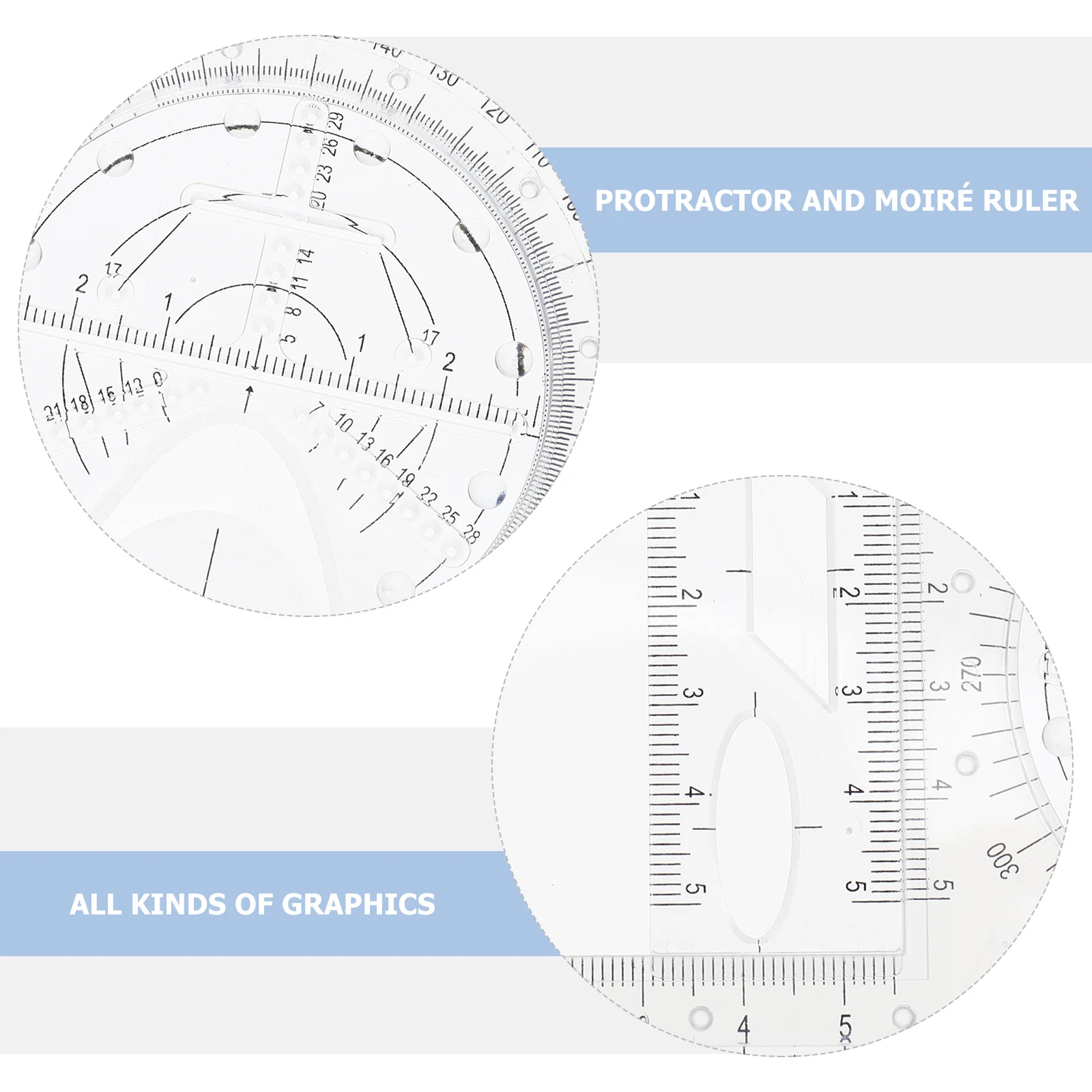 Students Geometric Drawing Ruler Junior High School Plastic Multifunctional Draft Tool for Mathematics Learning Drawing