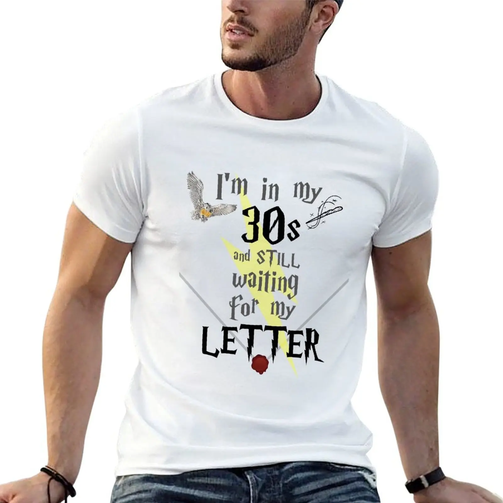 

In My 30s Waiting for Magic - Black Text T-Shirt t shirt man luxury cotton t shirts man 100% g man t shirts for men T-shirt