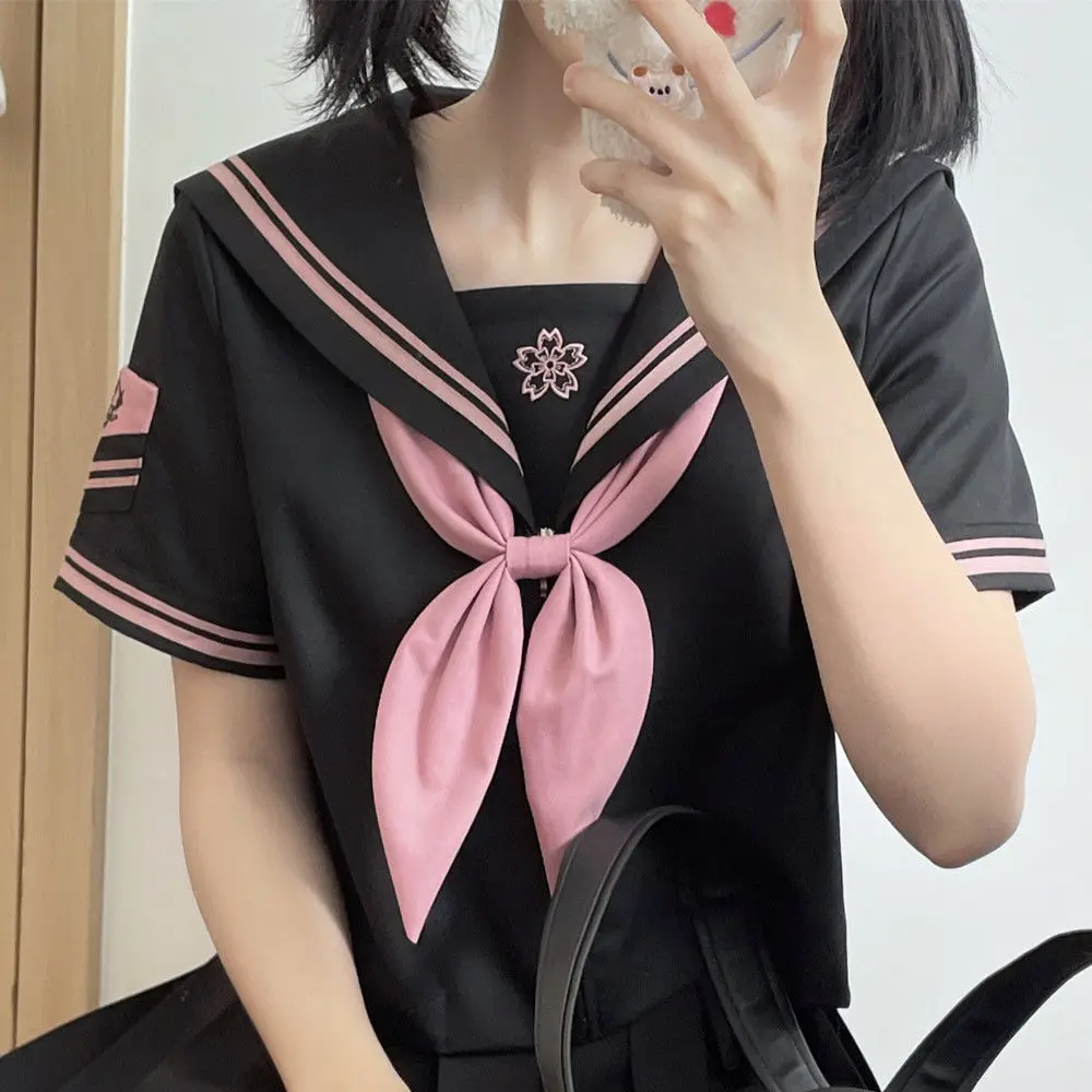 School Uniform Dress Cosplay Costume Japan Anime Girl Lady Lolita Japanese Schoolgirls Sailor Top Tie Pleated Skirt Outfit Women