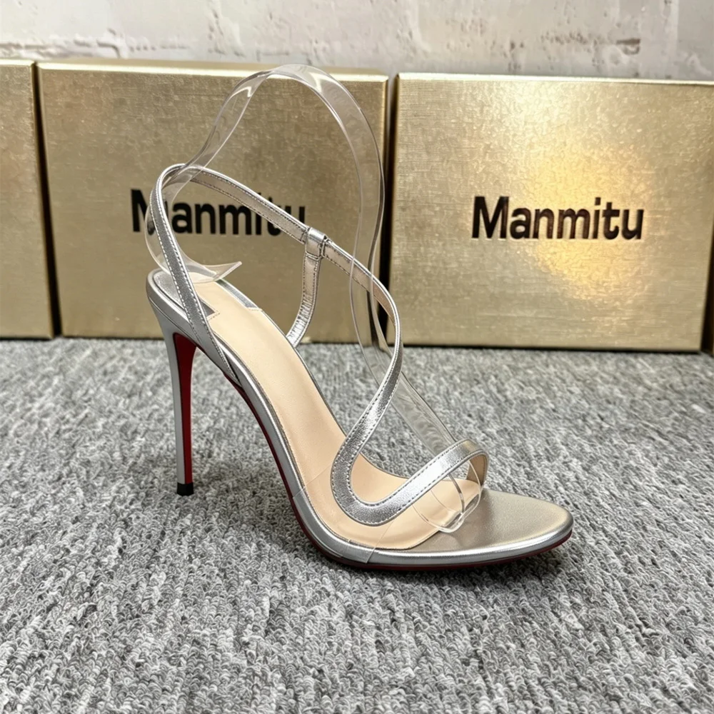 

10cm High Heels Sandals,Snake Shape Summer Shoes,Ankle One-Strap Open toe,Slingbacks,Sexy Hollow Out,Silver,Red,Custom Colors